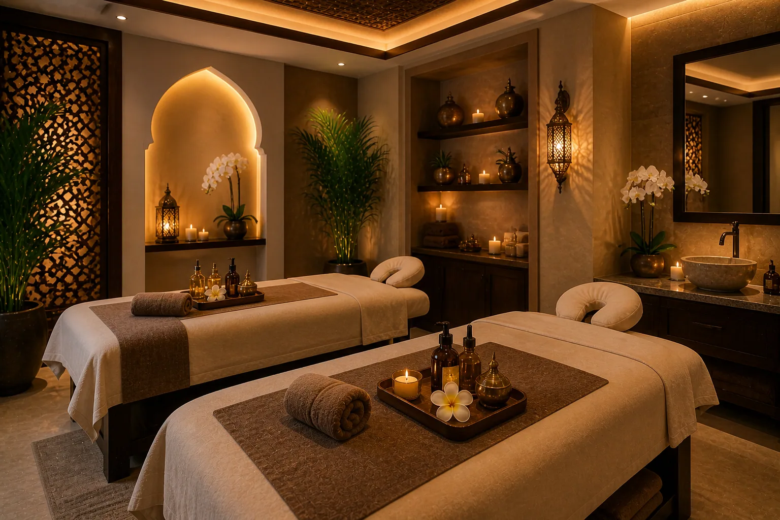 Private treatment room prepared for a guest at Novara Thai Spa
